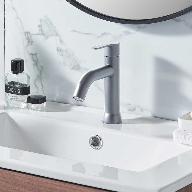 Single Hole Bathroom Faucet with Drain Assembly, Brushed Nickel