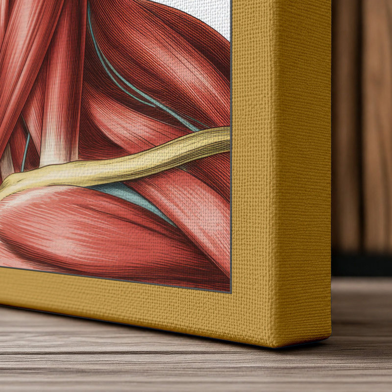 Anatomical Head Profile Medical - Wrapped Canvas, 24x16 - 61.0 x 40.6 cm, Ochre Border
