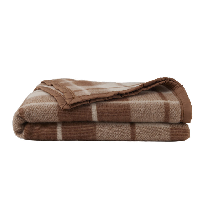 Couverture 100% laine vierge Lyon, Grand, Naturel / fauve