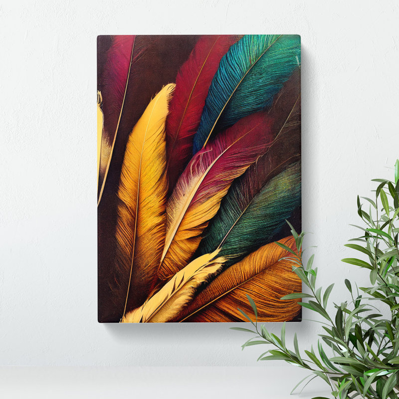 Phenomenal Feathers - Wall Art, Wrapped Canvas, 50cm H x 35cm W, No Matte