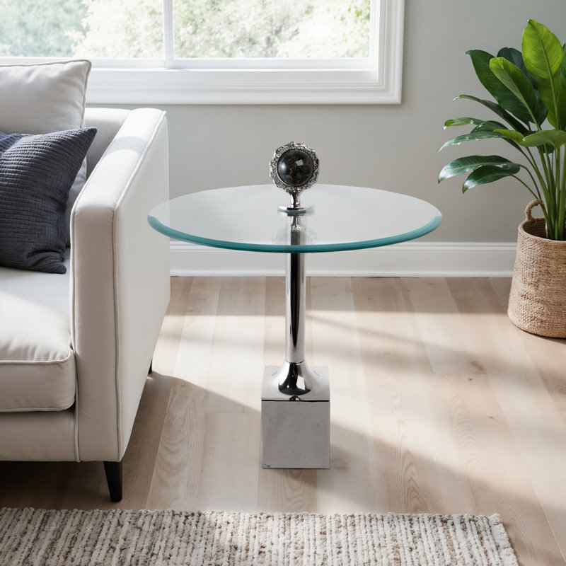 Table d'appoint Rejanae Modern, Argent argent
