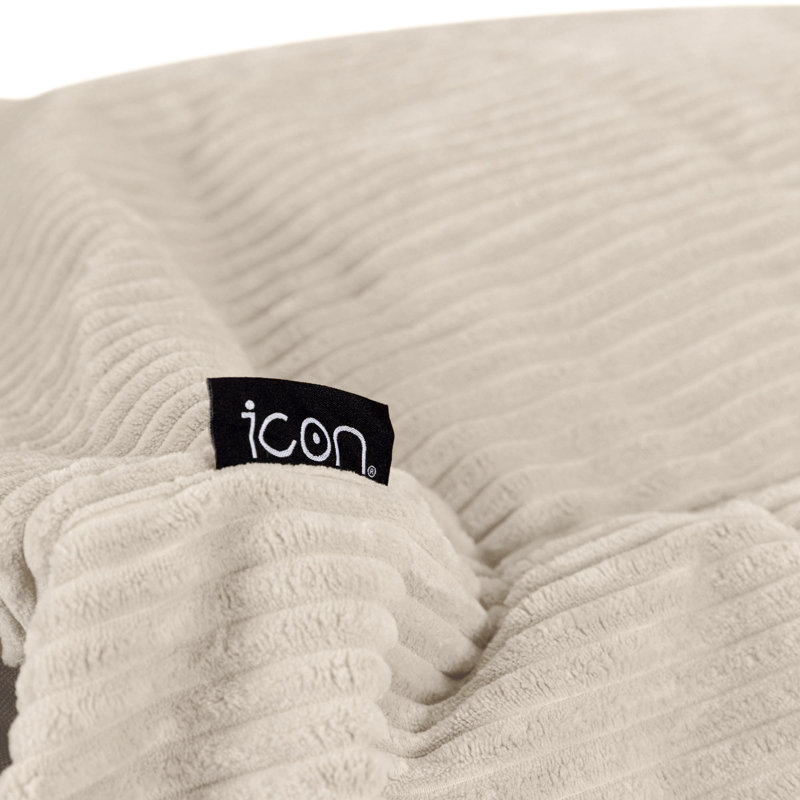 Icon Adult Corduroy Refillable Bean Bag Sofa, Beige