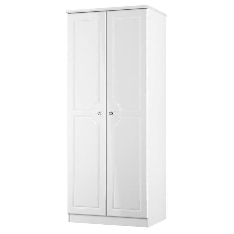 Aquamarine 2 Door Manufactured Wood Wardrobe, 182.5 cm H x 74 cm W x 53 cm D