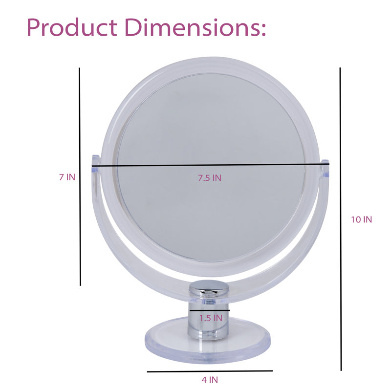 Amya Vanity Makeup Mirror, Clear