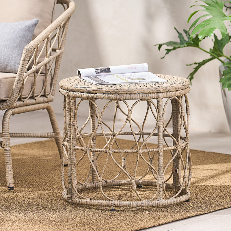 Table d'appoint en osier, table d'appoint, Brun