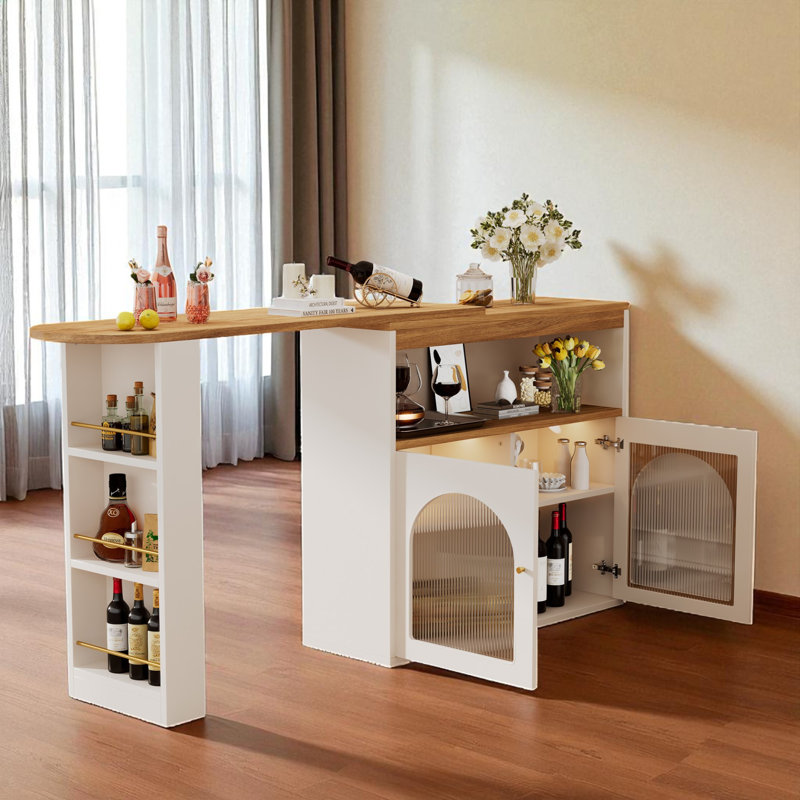 138cm Bar Cabinet, White