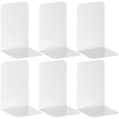 Bookends 3 Pairs, White Metal Bookends, Book Ends For Shelves, Bookends For Shelves, Desktop Bookend, Book Ends For Heavy Books