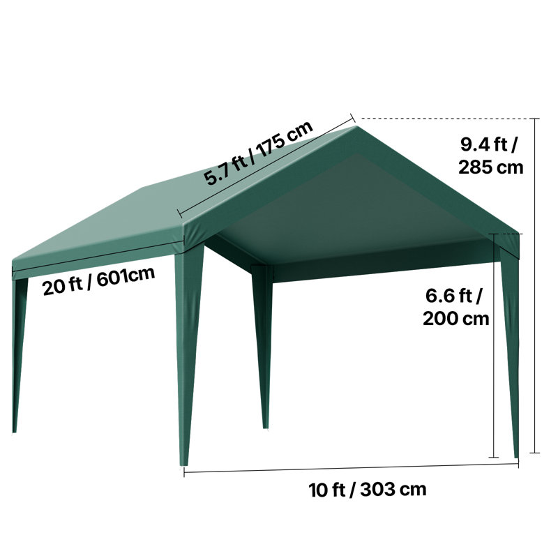 Tent, Green, 285cm H x 303cm W x 601cm D