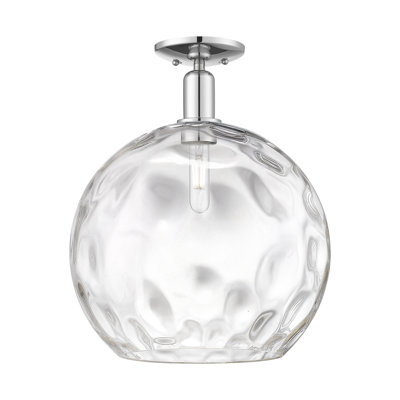 Arcadia - Champlon - 1 Light 13" Semi-Flush Mount - Polished Chrome Finish - Clear Water Glass Shade