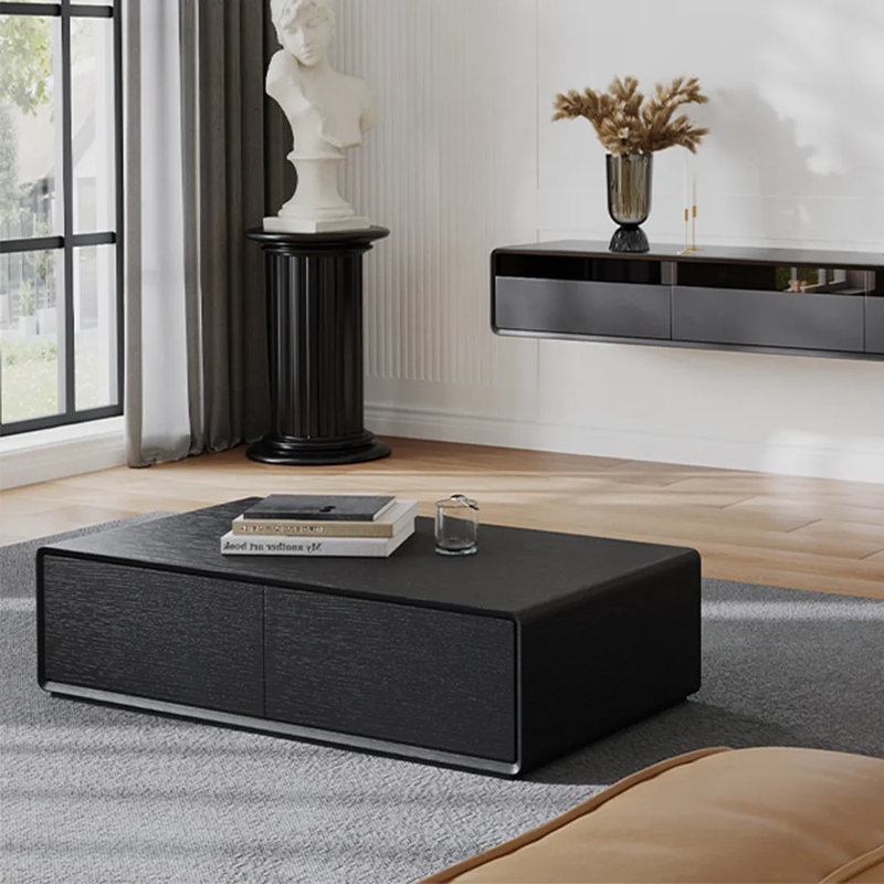  Table basse Block avec rangement, entièrement assemblée, Noir