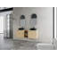 Meuble-lavabo mural 60 po avec lavabo d'art en céramique et 1 tablette de rangement, porte à fermeture en douceur, contreplaqué