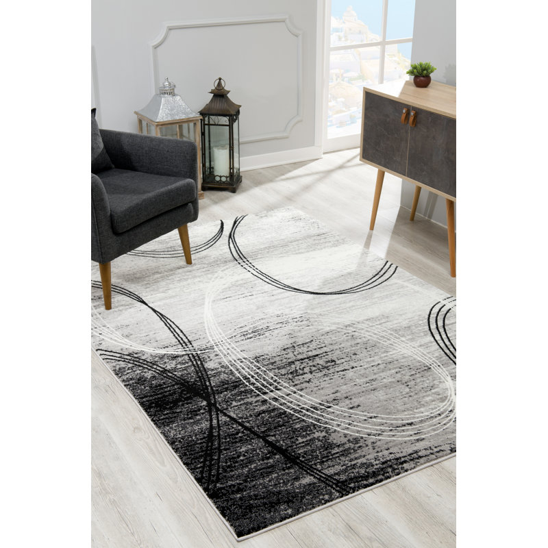 Dillup-Jones Abstract Indoor Rug, Rectangle 3'9" x 5'9"