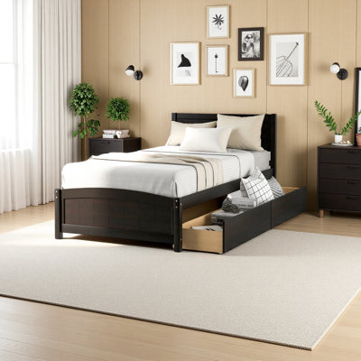 Lit plateforme simple avec deux tiroirs
