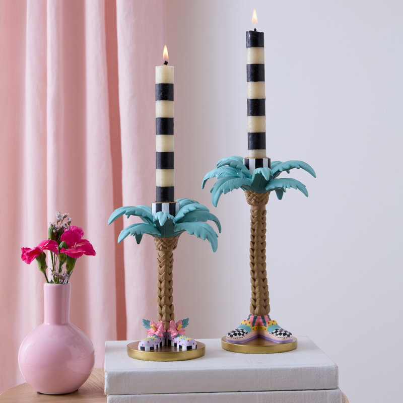 Patience Brewster Palm Tree Candle Holders, Set Of 2