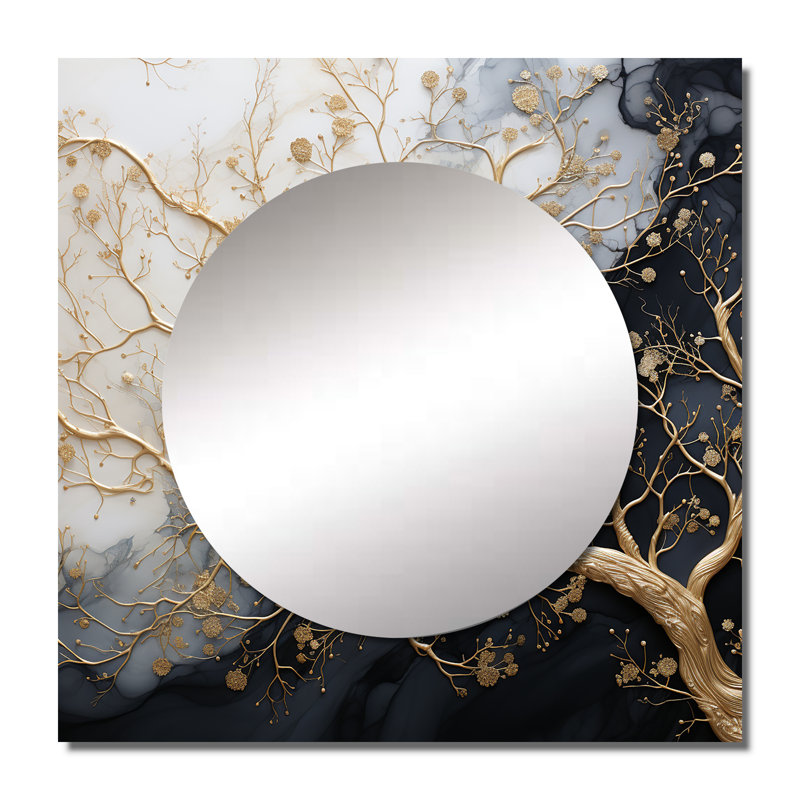 Medor - Art mural miroir carré pour la salle de bain, 36 po x 36 po