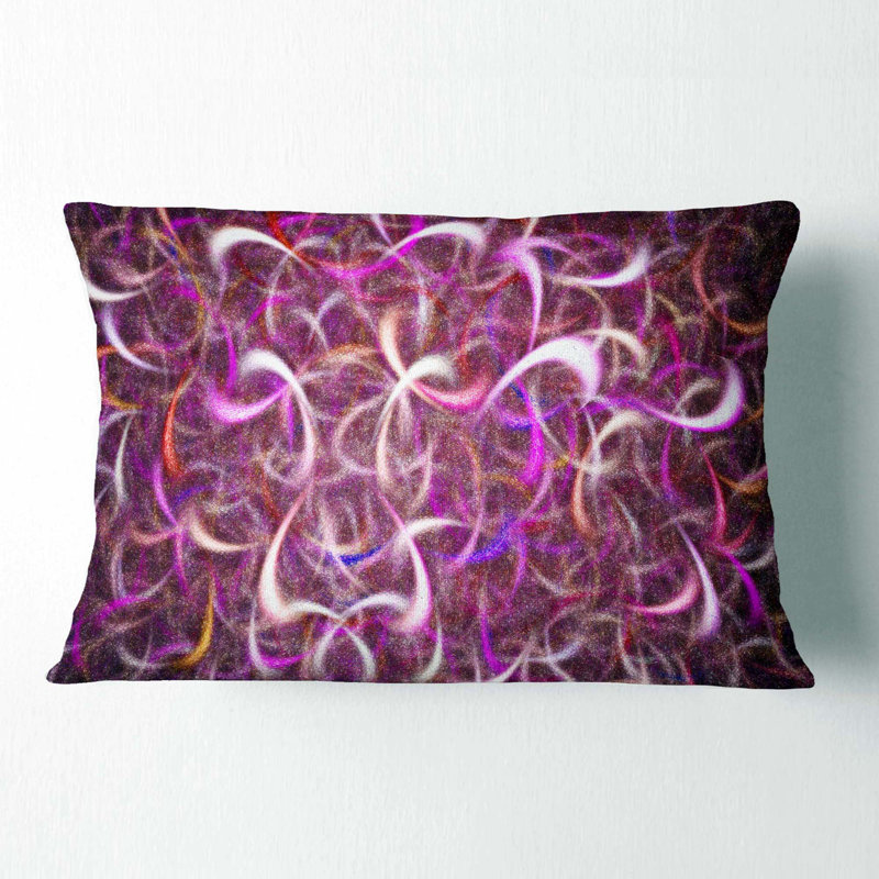 Coussin lombaire à motif fractal aquarelle Abstract, Rose