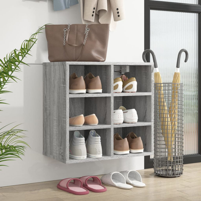 6 Pair Shoe Rack, Grey Sonoma