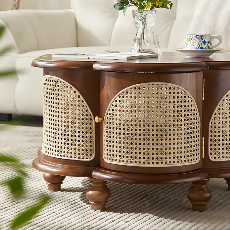 Table basse en rotin de style japonais