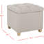 Repose-pieds carré en velours Touffeté de 19,1 po avec rangement-33641262