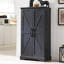 Garde-manger de ferme avec 10 portes, armoire de rangement en bois avec portes de grange magnétiques et tablettes réglables-1545865664