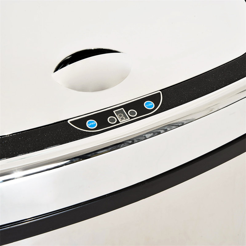 Jamesetta Steel Motion Sensor Kitchen Trash Can, 68 L, Silver