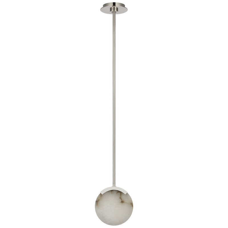 Kelly Wearstler Melange 7" Pendant in Antique-Burnished Brass with Alabaster, Polished Nickel