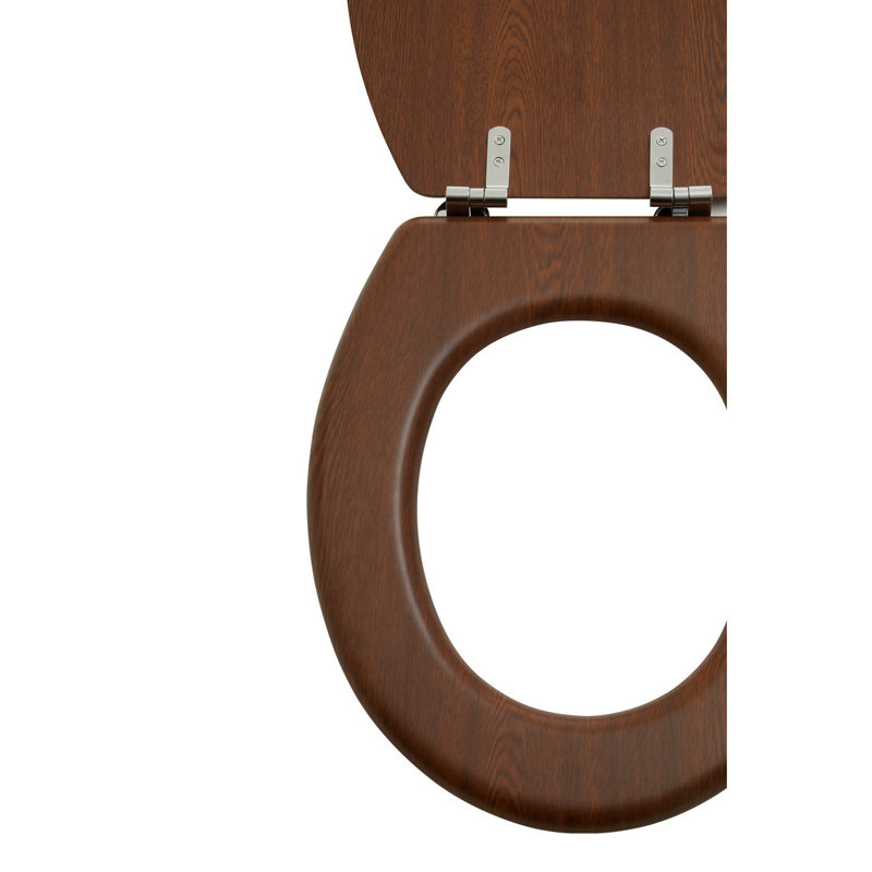 Rosanna Elongated Standard Toilet Seat, Dark Oak