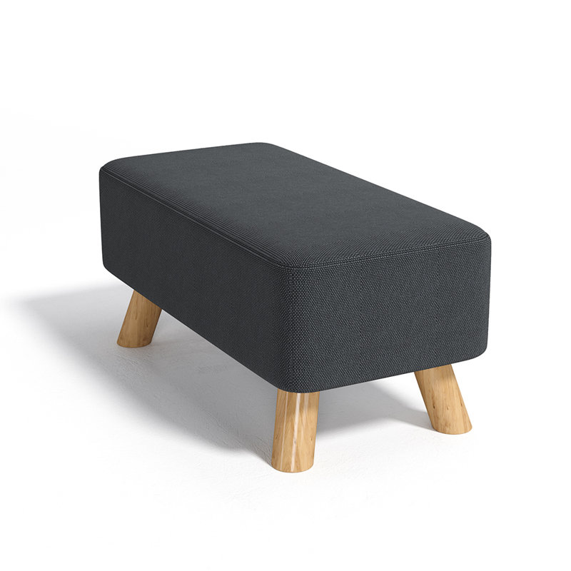 Arturo 57cm Wide Rectangle Solid Colour Footstool Ottoman, Dark Grey