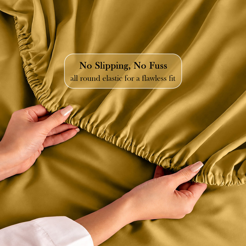 Bedroom Collection Standard Fitted Sheet, Single, Ochre