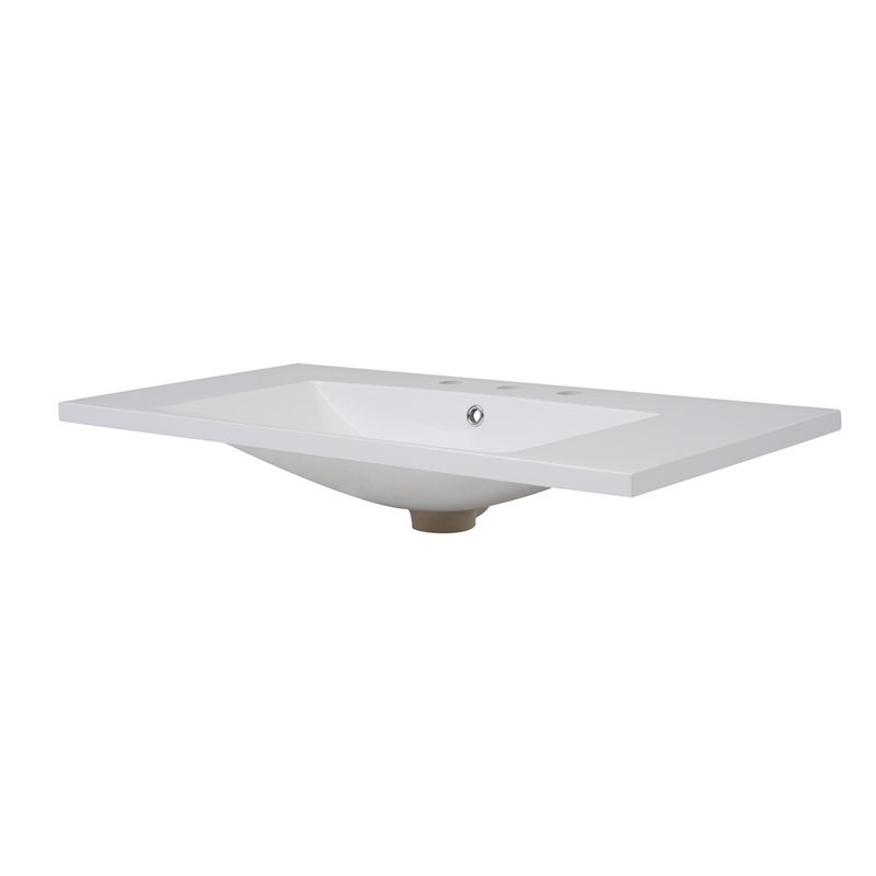 Lavabo de salle de bain en résine durable avec conception intégrée et zone de lavage spacieuse, facile à installer et à entretenir pour les espaces modernes.