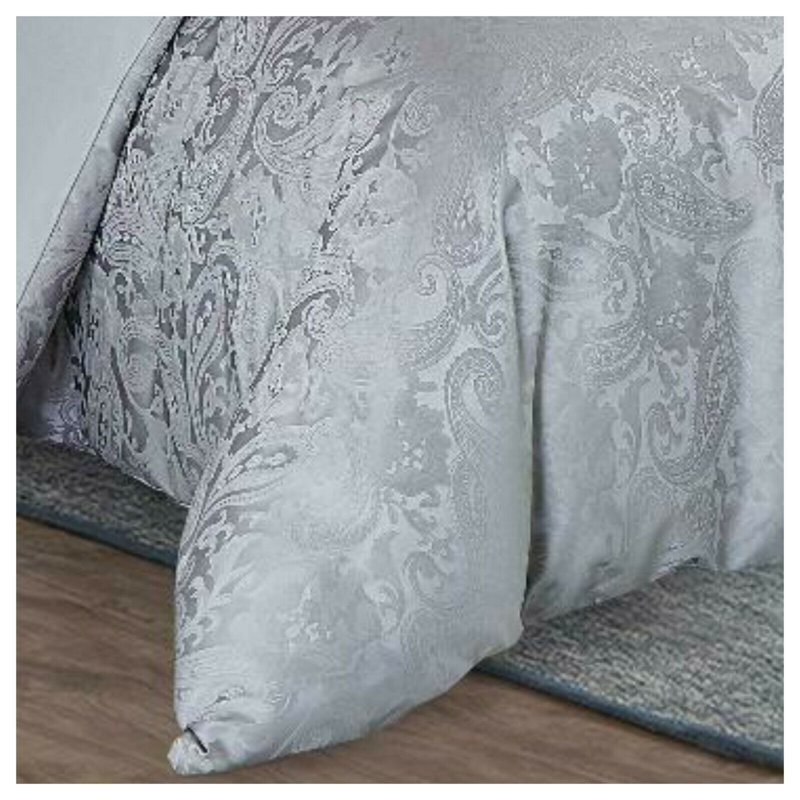 Diep Polyester Paisley Duvet Cover Set with Pillowcases, Silver, Double - 2 Standard Pillowcases