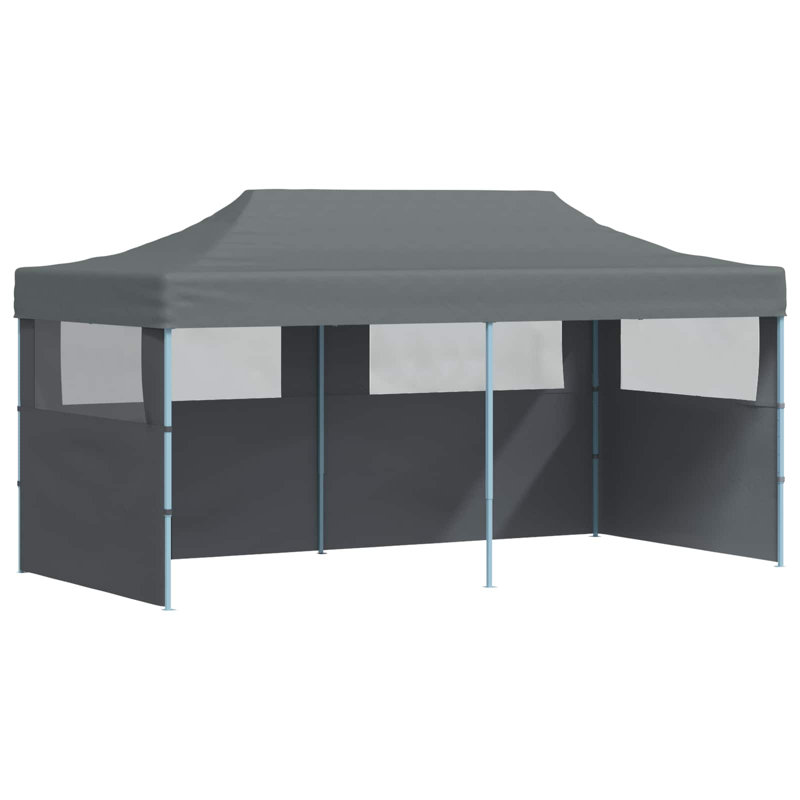 Vidaxl Foldable Tent Pop-Up With 4 Side Walls Outdoor Party Tent Garden Gazebo, Anthracite