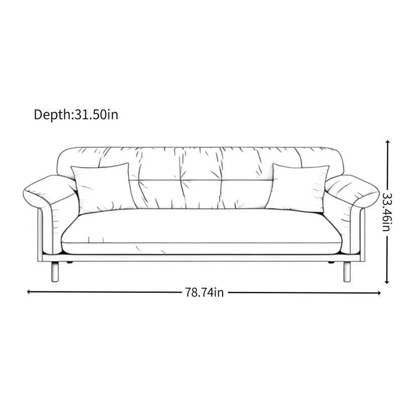 Modern Simple Solid Wood Off-white Sofa