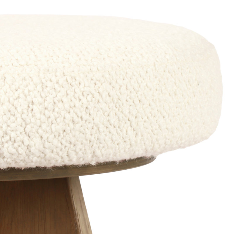 Tabouret pivotant Vega, Brun, Siège blanc / cadre brun, Tabouret de comptoir (siège d'une hauteur de 27,7