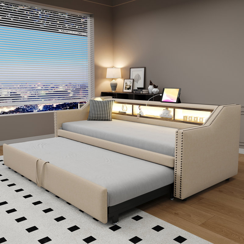 Buker Upholstered Daybed, White