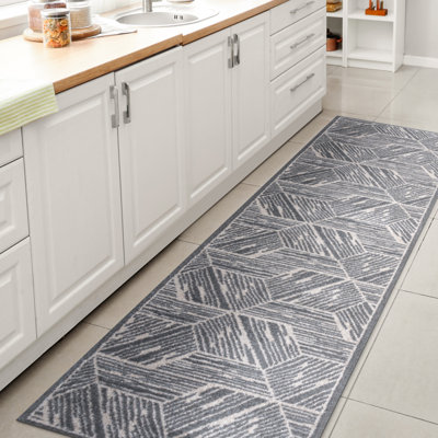 Tapis bleu / crème Bystrovany