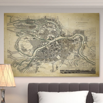 « st. petersbourg sketch map ii », reproduction d’impression sur toile tendue