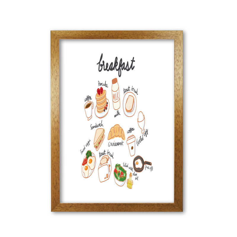 Breakfast Collection Landscape - Print, Honey Oak Frame, 85 cm H x 60 cm W x 5 cm D