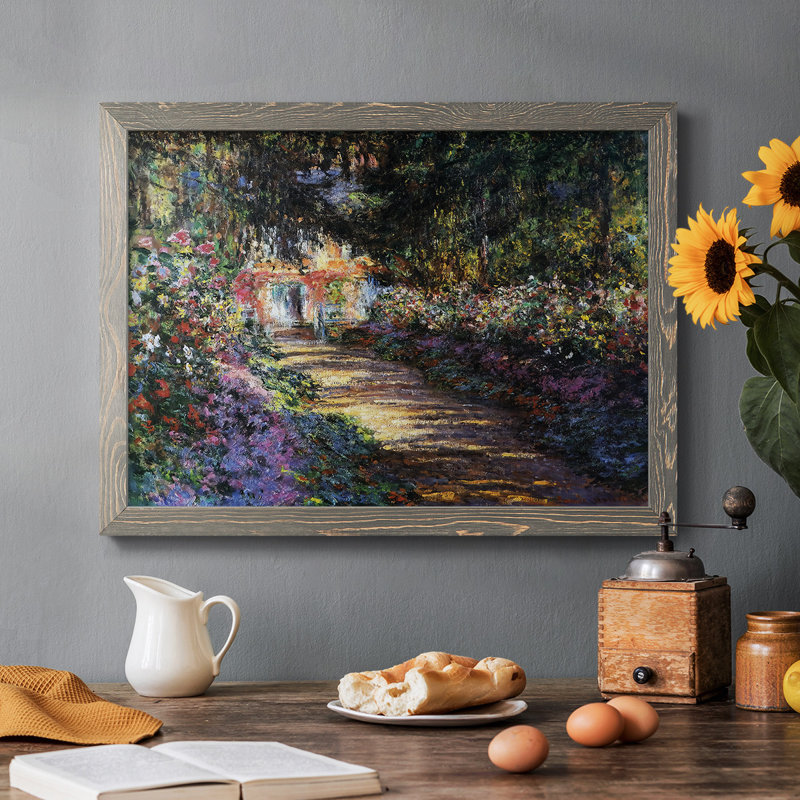 «Pathway in Monet's Garden at Giverny», reproduction d'art sur toile, Encadré gris, H 22 po x l 32 po x P 1,5 po