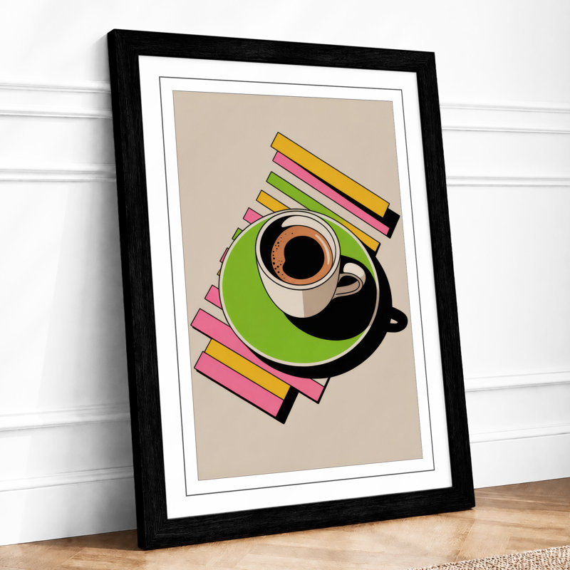 Coffee Culture Modern - Framed Print, A3 - 42.0 x 29.7 cm, Black