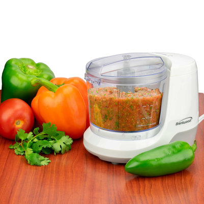 Brentwood 1.5 Cup Mini Food Chopper – 100w Electric Vegetable Chopper With Stainless Steel Blades, Safety Lock Lid & Anti-slip Base – Compact Electric Food Processor For Dips, Salsa & Dressings
