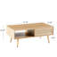Table basse de 40,51 po, pieds en bois massif, attrait naturel pour le rangement intérieur de la porte coulissante du salon-492131224