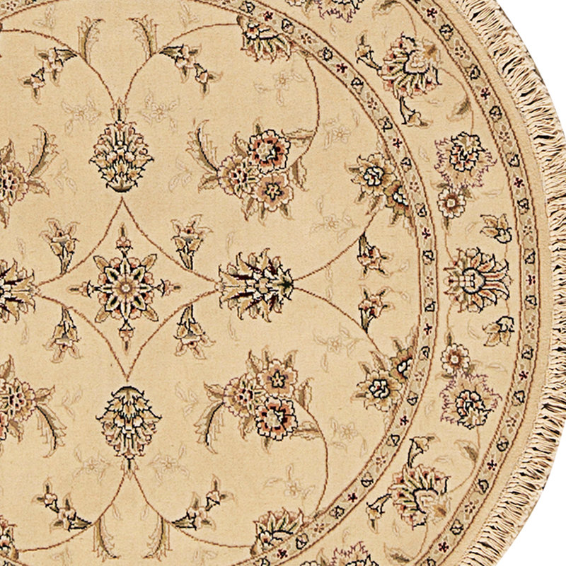 High-Quality Hand-Knotted Ivory Area Rug