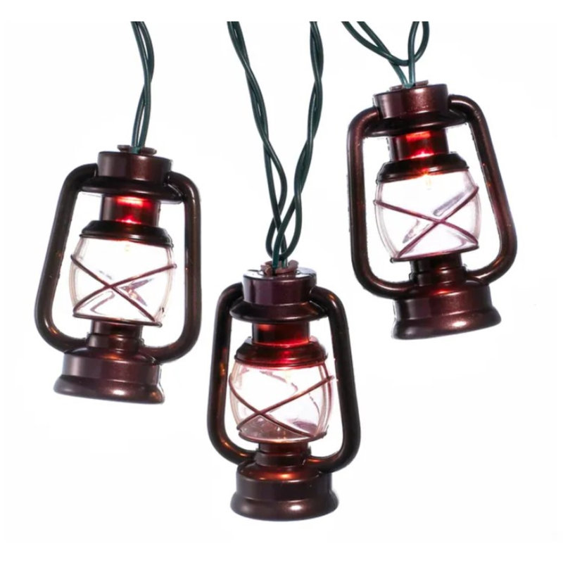 Kurt Adler 10-Light Antique Brass Outdoor Lantern String Lights