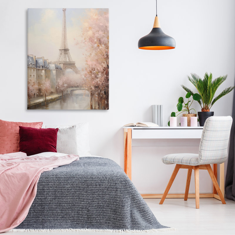 Toile douce de la Tour Eiffel vue sur la rivière, design par Arlington Prints, H 48 po x l 36 po