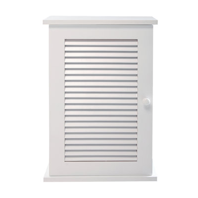 Armoire murale, armoire à pharmacie suspendue à 3 niveaux, porte à persienne simple, armoire flottante pour la chambre à coucher de la salle de bain