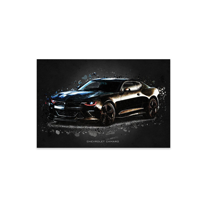 Imprimé acrylique sur verre acrylique, Camaro, H 16 po x l 24 po x P 0,25 po