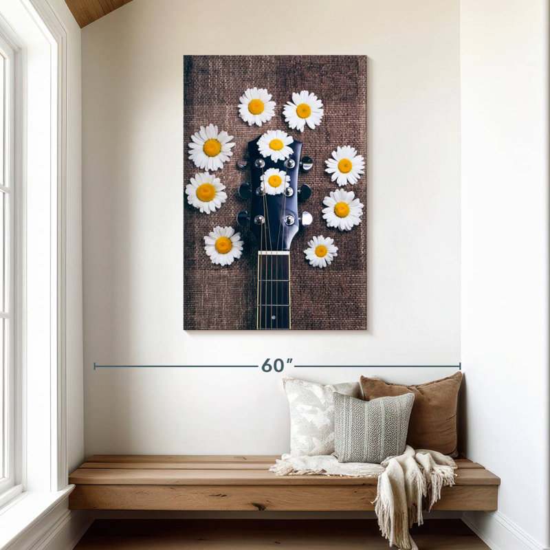 Abarca Guitar And Daisy, 45" H x 30" W