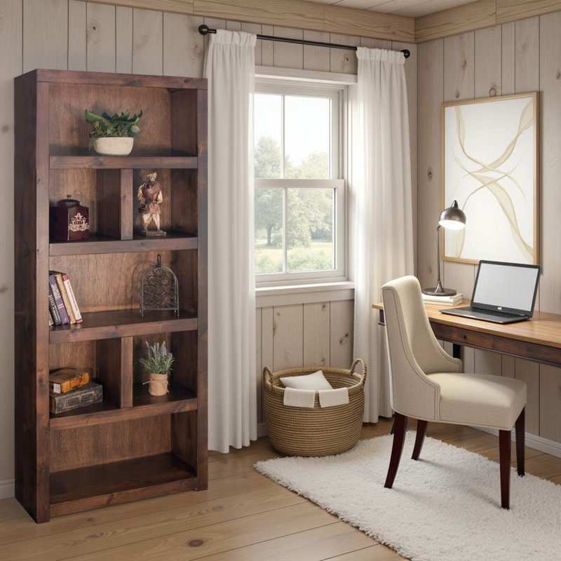Elleise 79" H Solid Wood Fully Assembled Standard Bookcase