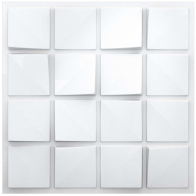 Naples 19.68" x 19.68" Polystyrene Wall Paneling in White